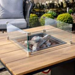 Cosiloft 100 Black And Teak With Glass -Outdoor Grill Shop 18 508 BK TK With Glass Lifestyle 2 93703.1643730767