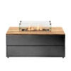 Cosipure 120 Rectangular Fire Pit Black And Teak With Glass -Outdoor Grill Shop 18 540 BK TK With Glass 26549.1643731531