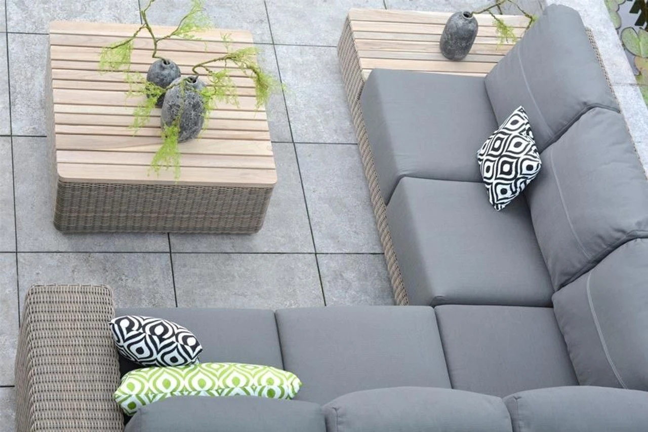 4 Seasons Outdoor - Kingston 2 Seater Left With Teak Island - Pure 5 4 Seasons Outdoor - Kingston 2 Seater Left With Teak Island - Pure - Image 3