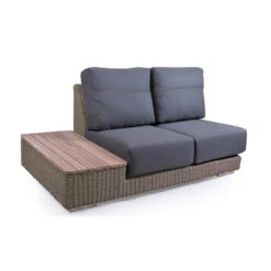4 Seasons Outdoor - Kingston 2 Seater Right With Teak Island - Pure