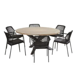 4 Seasons Outdoor - Barista 6 Seater Dining Set With 1.6m Round Table