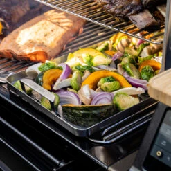 Traeger ModiFIRE Fish & Veggie Stainless Steel Grill Tray -Outdoor Grill Shop BAC610 Fish and Veggie Tray Lifestyle 003 WEB 1000x1000 e8309f7 27330.1670584758