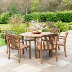 Alexander Rose Bolney 6 Seater Dining Set With Round Table 1.3m