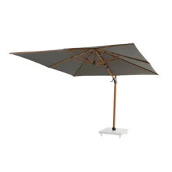 4 Seasons Outdoor - Siesta Premium Cantilever Parasol 3m X 3m Square, Charcoal With Wood Effect Frame -Outdoor Grill Shop Wood Effect Cant 3 71979.1684222539
