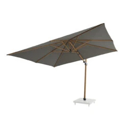 4 Seasons Outdoor - Siesta Premium Cantilever Parasol 3m X 3m Square, Charcoal With Wood Effect Frame -Outdoor Grill Shop Wood Effect Cant 4 67418.1684222539