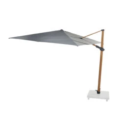 4 Seasons Outdoor - Siesta Premium Cantilever Parasol 3m X 3m Square, Charcoal With Wood Effect Frame
