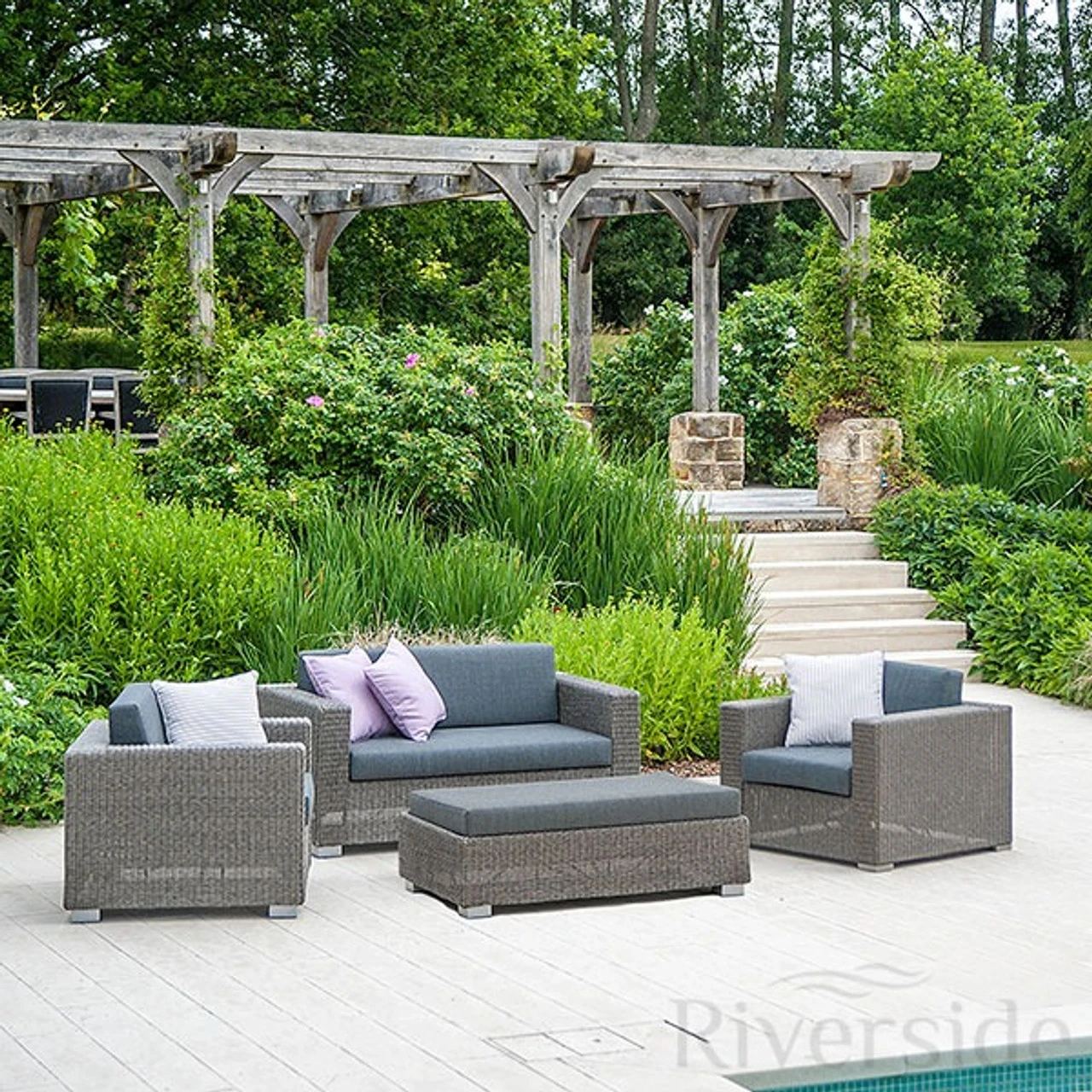 Alexander Rose Monte Carlo Rattan Sofa Set With Cushions