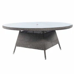 Alexander Rose Monte Carlo Rattan Table & Glass 1.8M Ø Grey