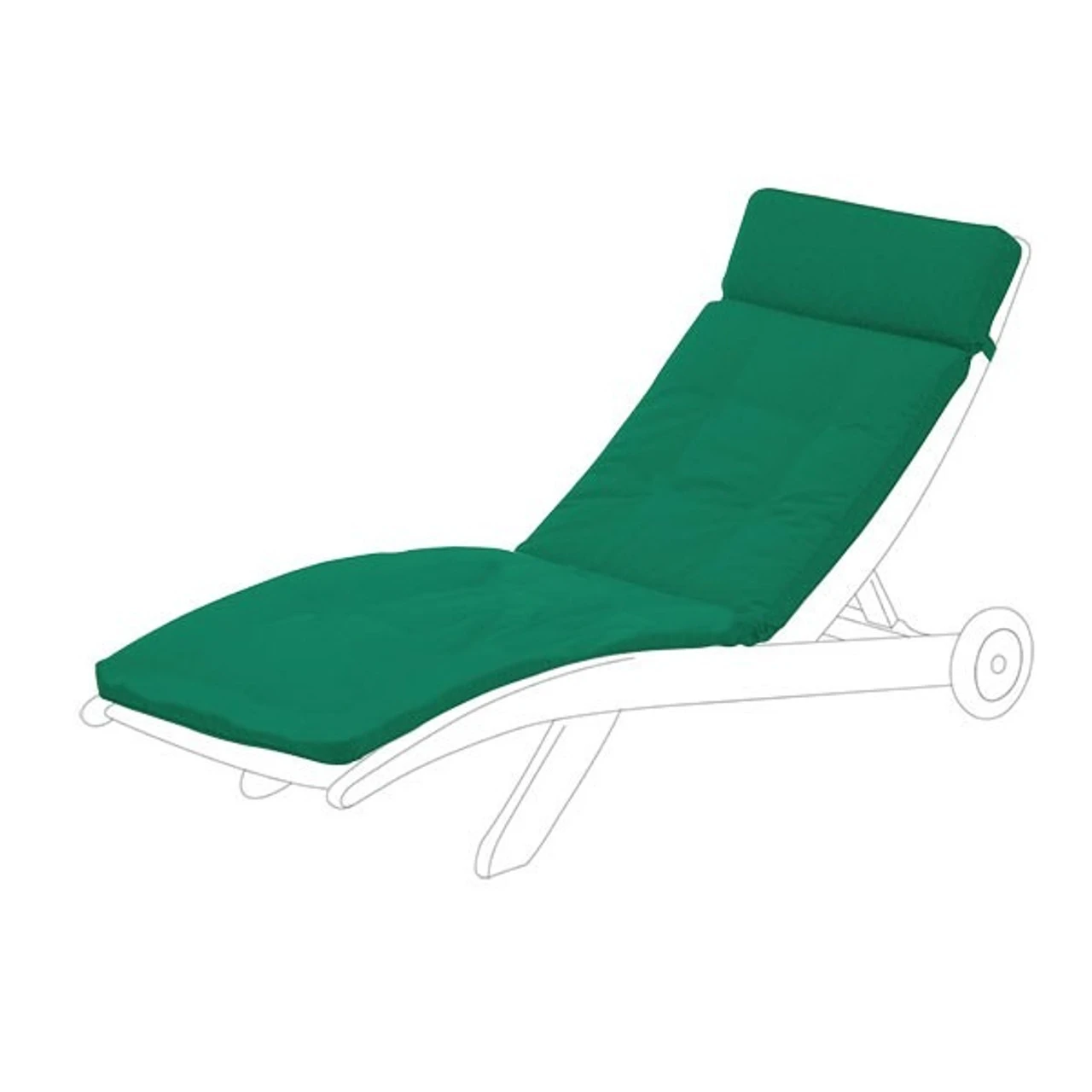 Alexander Rose Polyester Sun Lounger Cushion - Green 3 Alexander Rose Polyester Sun Lounger Cushion - Green