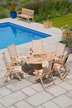 Alexander Rose Roble Bengal Garden Table 1.45MØ -Outdoor Grill Shop alexander rose roble bengal garden table 1.45m lifestyle 1 39268.1627982085