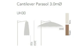 Alexander Rose Cantilever Parasol 3m - With Free Cover -Outdoor Grill Shop alexander rose round aluminium cantilever parasol 3m 3 18520.1643531750