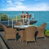 Alexander Rose San Marino 4 Seater Rattan Dining Set With Oatmeal Cushions, 120cm -Outdoor Grill Shop alexander rose san marino 4 seater rattan dining set with oatmeal cushions 86056.1622806141