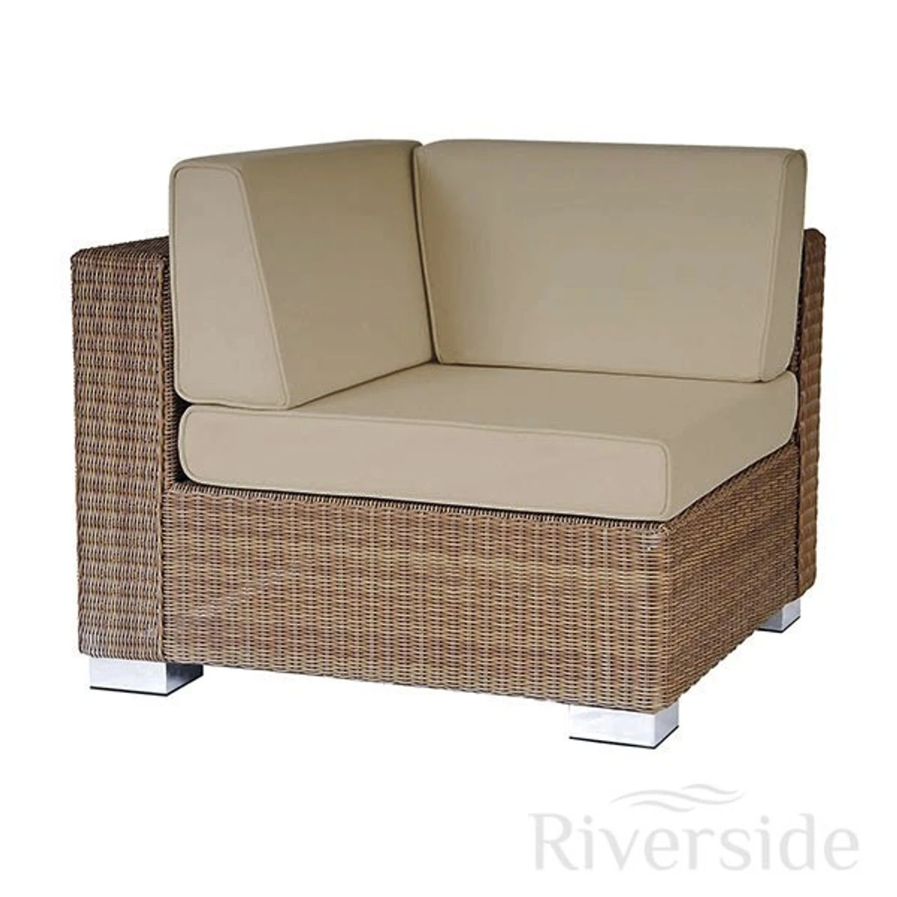 Alexander Rose San Marino Corner Piece Rattan Sofa With Oatmeal Cushions