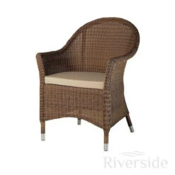 Alexander Rose San Marino Rattan 60cm Bistro Set, Oatmeal Cushions 2 -Outdoor Grill Shop alexander rose san marino curved rattan garden armchair with oatmeal cushion 08509.1627994333