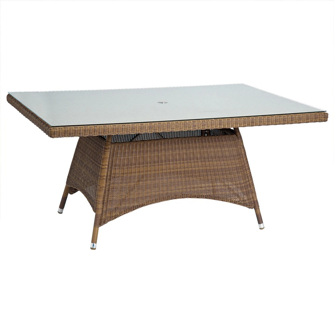 Alexander Rose San Marino Rectangular Rattan Table With Glass 1.6M X 1.0M