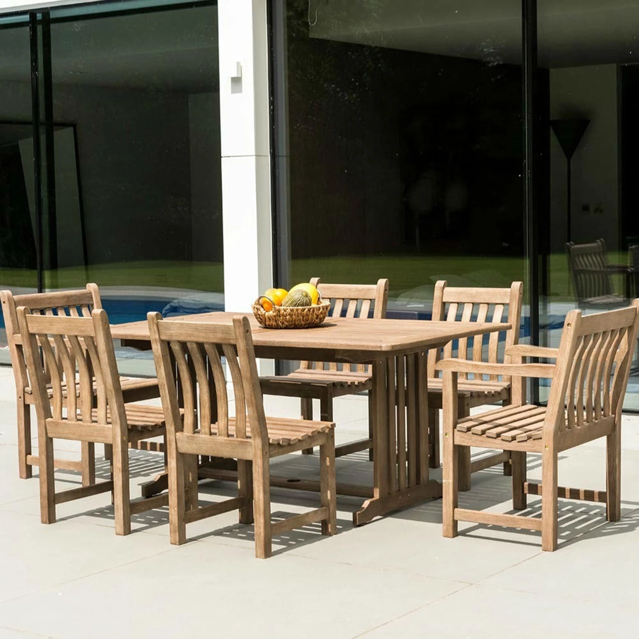 Alexander Rose Sherwood 6 Seater Rectangular Dining Set, 1.65m X 1m