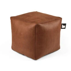 Luxury Box Chestnut Faux Leather Indoor Footrest