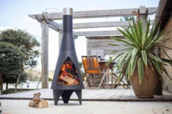 Steel Chimenea Colorado Medium Black 125cm -Outdoor Grill Shop steel chimenea colorado medium black 125cm3 58856.1649850166