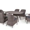 4 Seasons Outdoor - Sussex 6 Seater Dining Set, Polyloom Pebble -Outdoor Grill Shop sussex dining oval 180 set 13532.1622846128
