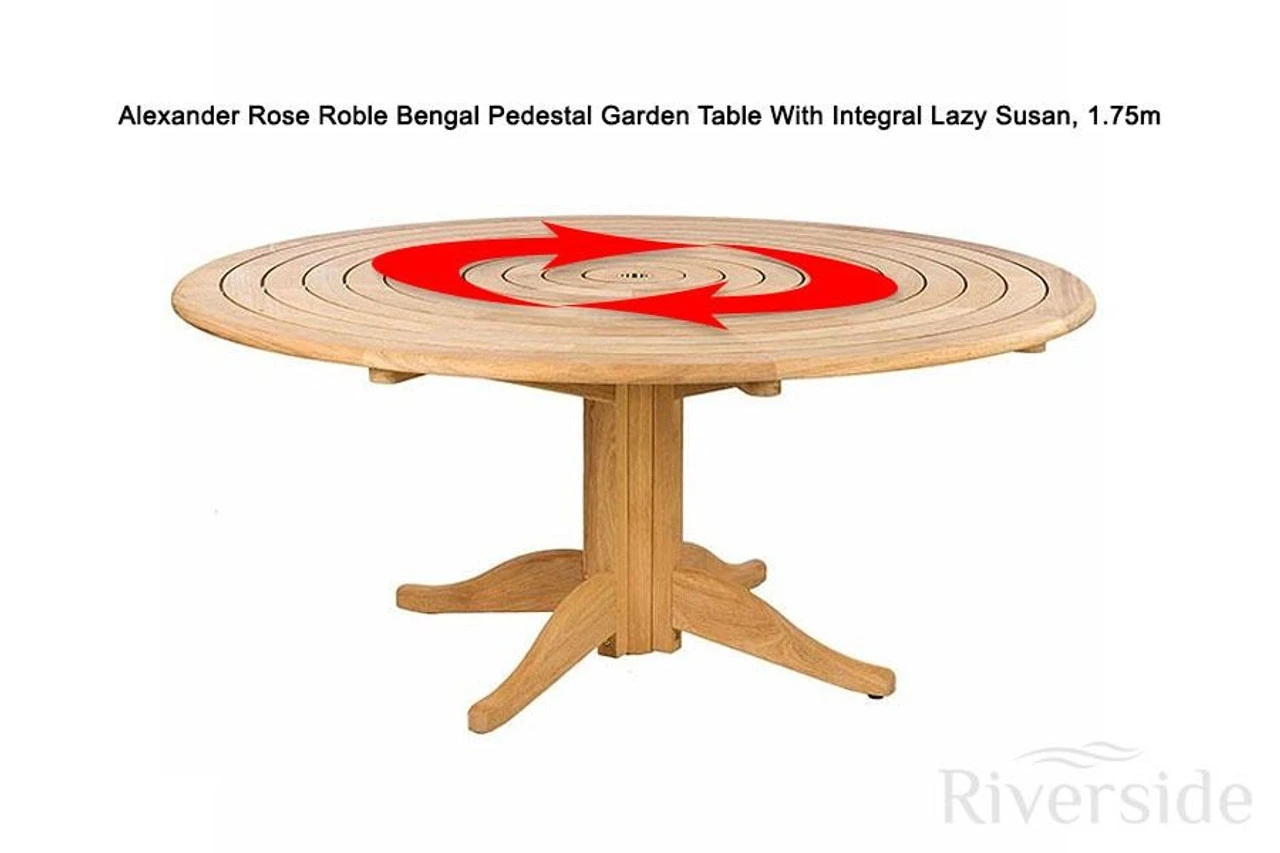 AR Roble Bengal Pedestal Garden Table With Integral Lazy Susan, 1.75MØ - Image 2