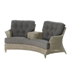 4 Seasons - Valentine Rattan Love Seat With 4 Cushions - Pure